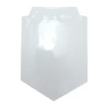 Gagliardetto pentagonale personalizzato, modello 4. Foto della busta trasparente in PVC.