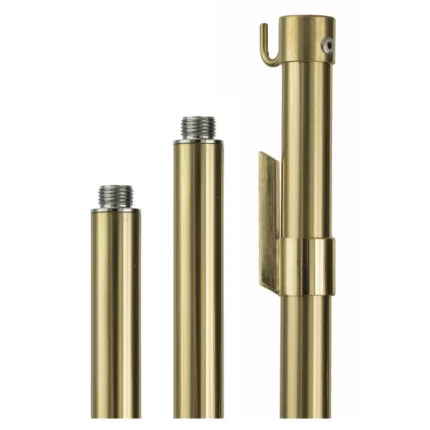 Asta per stendardi e gonfaloni, in ottone dorato, suddivisa in 3 pezzi. Articolo 203/225-G.LUX.