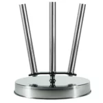 Base per asta stendardo in acciaio inox cromato a 3 sedi. Articolo 210.