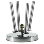 Base per asta stendardo in acciaio inox cromato a 4 sedi. Articolo 211.