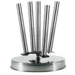Base per asta stendardo in acciaio inox cromato a 5 sedi. Articolo 212.