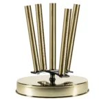 Base per asta stendardo in acciaio inox dorato a 5 sedi. Articolo 212-LUX.