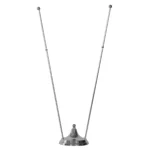 Basetta per gagliardetti. Foto accessorio in ottone cromato a 2 astine. Codice 130-2.