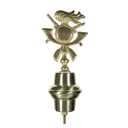 Puntale in ottone dorato per Stendardi e Gonfaloni con emblema dei Bersaglieri. Articolo 185.
