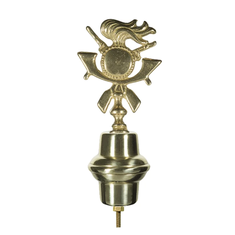 Puntale in ottone dorato per Stendardi e Gonfaloni con emblema dei Bersaglieri. Articolo 185.