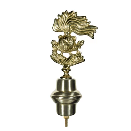 Puntale in ottone dorato per Stendardi e Gonfaloni con emblema dei Carabinieri. Articolo 173.
