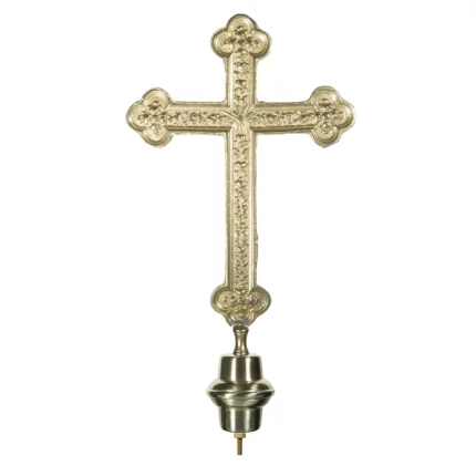 Puntale in ottone dorato per Stendardi e Gonfaloni con emblema a Croce. Articolo 186-CF.