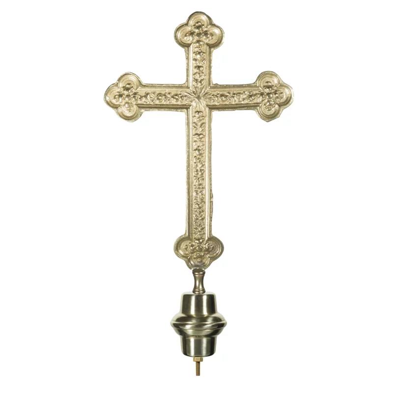 Puntale in ottone dorato per Stendardi e Gonfaloni con emblema a Croce. Articolo 186-CF.