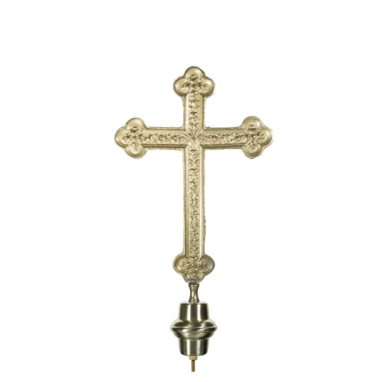 Puntale in ottone dorato per Stendardi e Gonfaloni con emblema a Croce. Articolo 186-CFP.