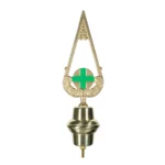 Puntale in ottone dorato per Stendardi e Gonfaloni con emblema a Croce verde. Articolo 186-CV.