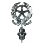 Puntale in ottone cromato per Stendardi e Gonfaloni con emblema della Repubblica Italiana. Articolo 170-C.