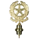 Puntale in ottone dorato per Stendardi e Gonfaloni con emblema della Repubblica Italiana. Articolo 170.
