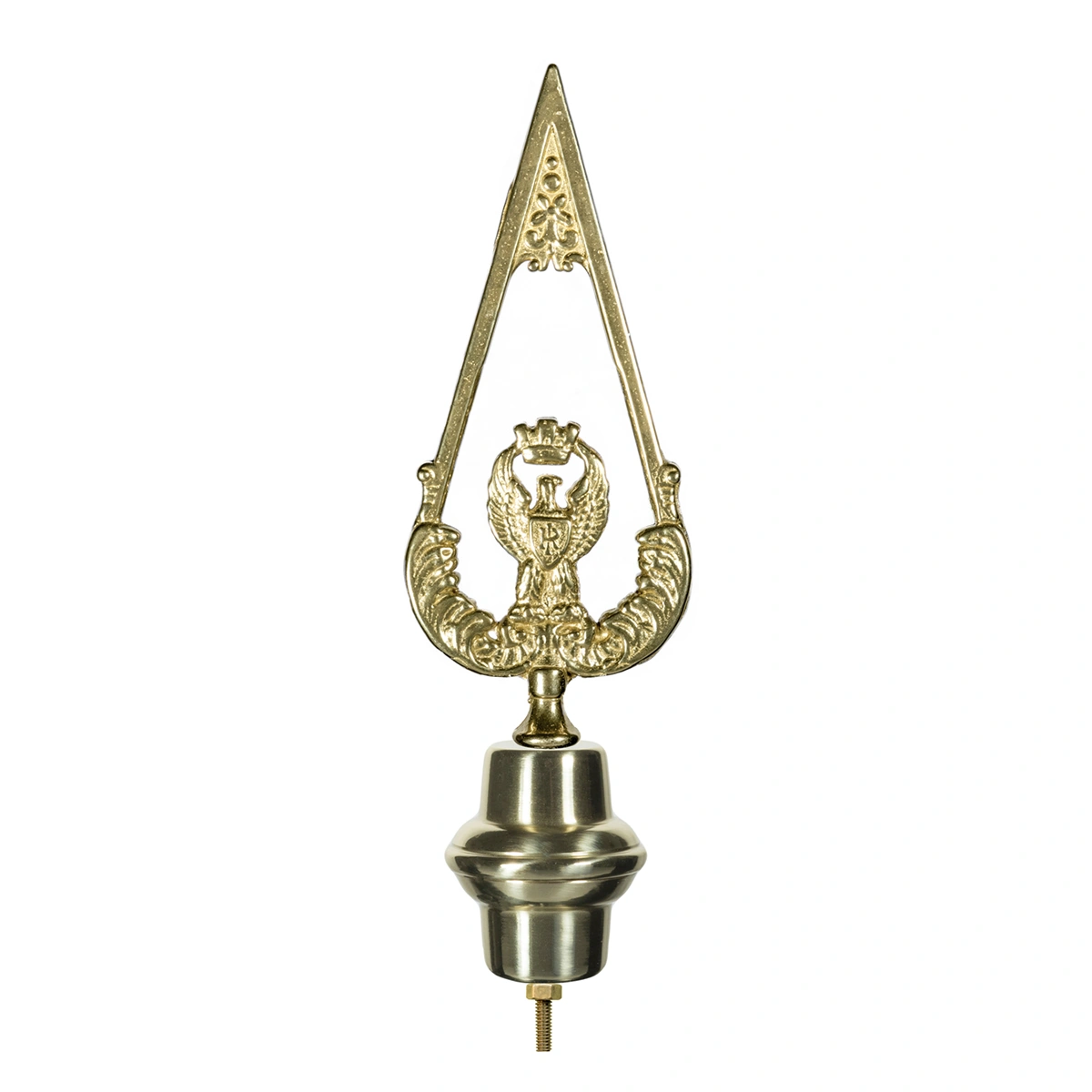 emblema-polizia-dorato-186PO Puntale in ottone dorato per Stendardi e Gonfaloni con emblema della Polizia. Articolo 186-PO.
