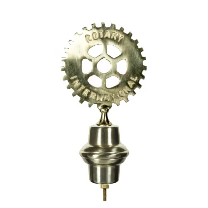 Puntale in ottone dorato per Stendardi e Gonfaloni con emblema dei Rotary. Articolo 186-RO.