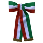 Fiocco tricolore per Stendardi e Gonfaloni. Foto del retro del fiocco in raso turco.