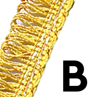 Frangia gagliardetti. Immagine della frangia cordonetto, variante B.