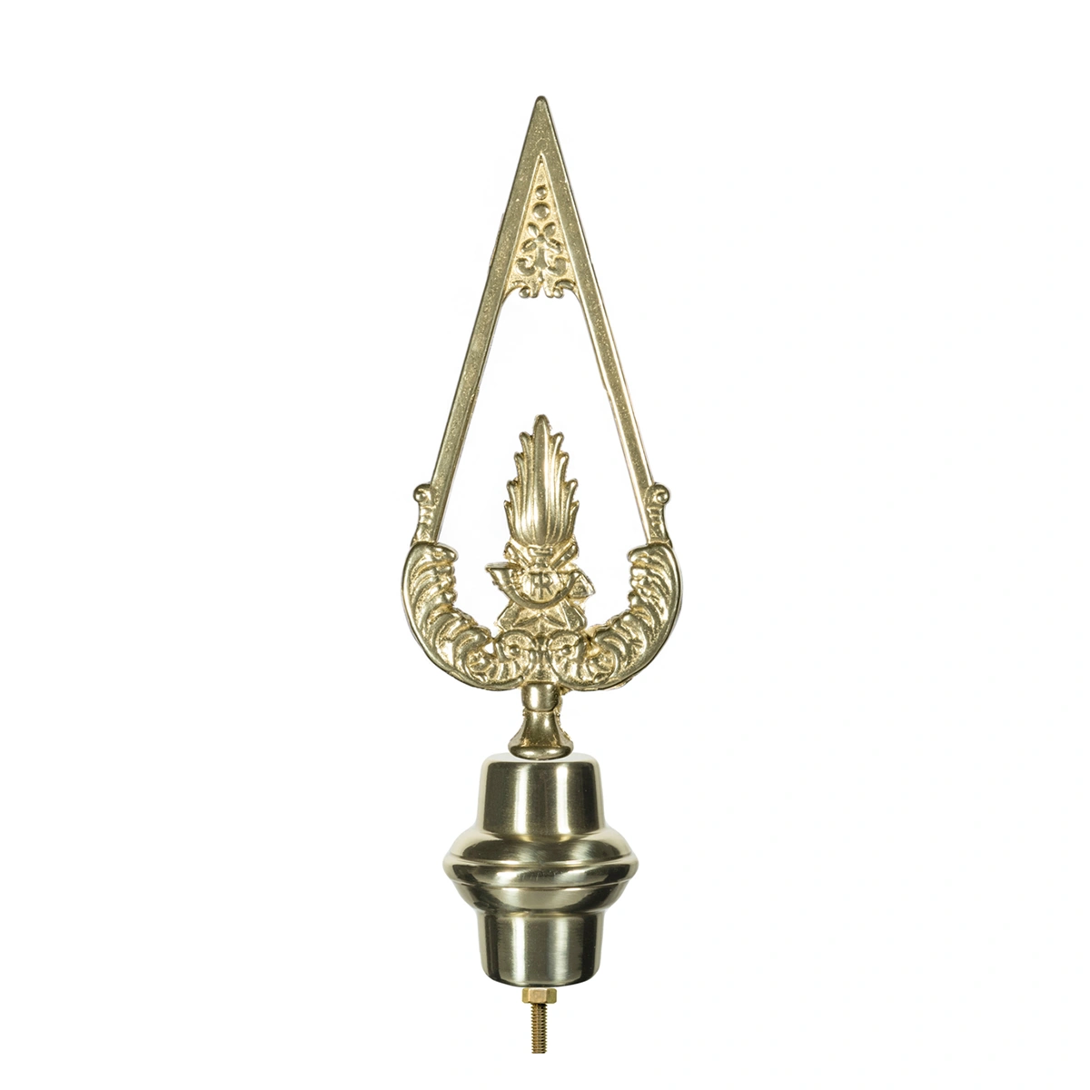lancia-guardia-finanza-dorata-186FI Puntale in ottone dorato per Stendardi e Gonfaloni con emblema della Guardia di Finanza. Articolo 186-FI.