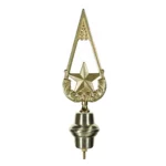 Puntale in ottone dorato per Stendardi e Gonfaloni con emblema della Stella ANPI. Articolo 186-S.