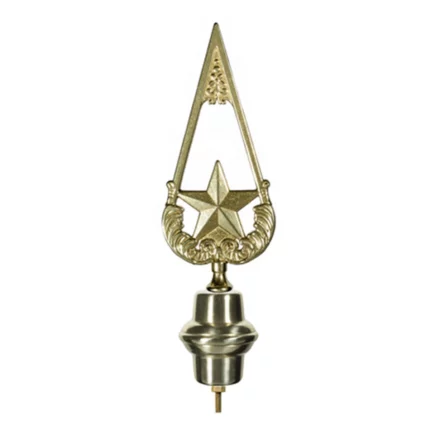 Puntale in ottone dorato per Stendardi e Gonfaloni con emblema della Stella ANPI. Articolo 186-S.