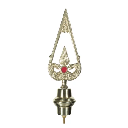 Puntale in ottone dorato per Stendardi e Gonfaloni con emblema dei Vigili del Fuoco. Articolo 186-VF.