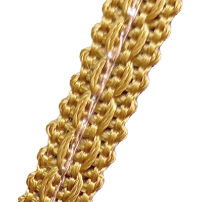 Passamaneria per stendardi e gonfaloni, colore oro. Immagine della passamaneria oro.