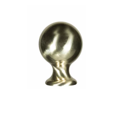 Pomolo per traversa Stendardi e Gonfaloni a sfera, in ottone dorato. Articolo 158.