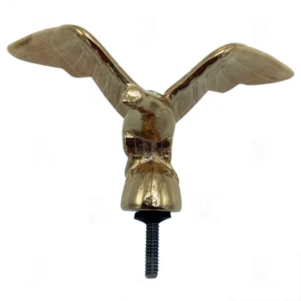 Puntale in ottone dorato per Stendardi e Gonfaloni con emblema a forma di Aquila per gli Alpini. Foto frontale. Articolo 174-ALP.