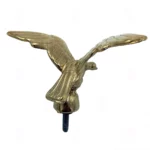 Puntale in ottone dorato per Stendardi e Gonfaloni con emblema a forma di Aquila per gli Alpini. Foto di lato. Articolo 174-ALP.