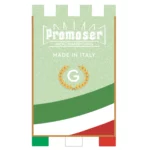 Stendardi personalizzati. Foto frontale di esempio, di uno stendardo, detto anche gonfalone, merlato tricolore. Modello G.