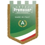 Stendardi personalizzati. Foto frontale di esempio, di uno stendardo, detto anche gonfalone, a forma pentagonale. Modello A.