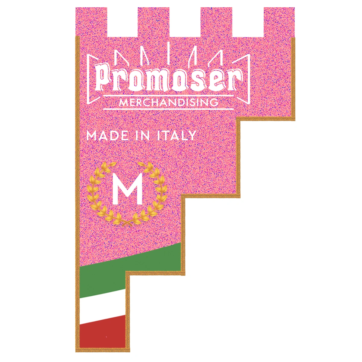 stendardo-storico-M-fronte Stendardi personalizzati. Foto frontale di esempio, di uno stendardo, detto anche gonfalone, storico. Modello M.