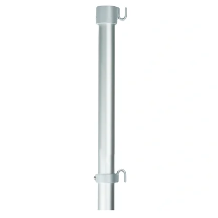 Asta in alluminio anodizzato, per bandiere da esterno, con ganci. Lunghezza 200 cm.