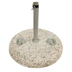 Base in graniglia da 30 Kg, con 1 sede per asta e doppie maniglie.