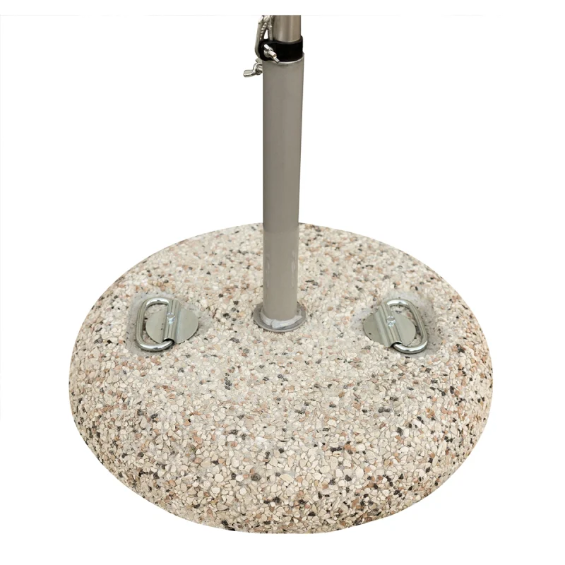 Base in graniglia da 30 Kg, con 1 sede per asta e doppie maniglie.