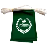 Festoni bandierine rettangolari personalizzate. Festoni da 10 metri, con bandierine personalizzate 20x30 cm. Materiale in polietilene.
